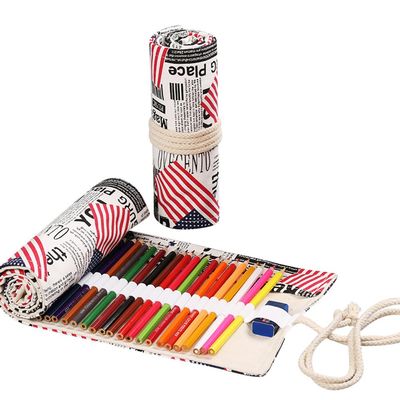 Anevous 36-Hole Canvas Roll-Up Pencil Case