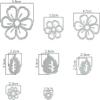 Metal Die Cuts with Silver Flowers, 8 Patterns view 2