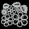 Metal Die Cuts with Silver Flowers, 8 Patterns view 3