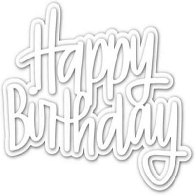Metal Die Cut with 'Happy Birthday' Inscription