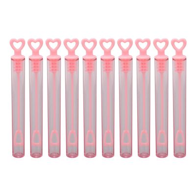 Phefop 10-Piece Pink Heart-Shaped Bubble Wands