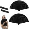 2 Pack Black Folding Fans view 1