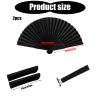 2 Pack Black Folding Fans view 2
