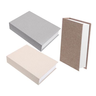 ARTSEWPLY Decorative Linen Book Boxes, 3-Piece Set, 22 x 15 x 4.5 cm, Faux Book Props for Living Room, Office, School, Coffee Table, and Shelf