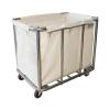 SenhE Laundry Trolley on Wheels, Commercial Laundry Hamper, Large Capacity, Removable Bag, Stainless Steel Frame view 1