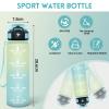 Motswedi Sports Water Bottle, 1,000 ml, BPA-Free, Leakproof, with Time Markers, Off-White/Light Blue view 4
