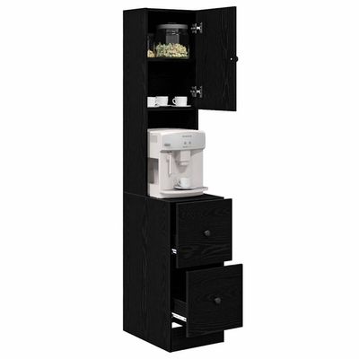 vidaXL Kitchen Cabinet with Shelf Black Oak Effect 32 x 50 x 180 cm