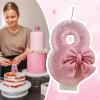 Glitter Birthday Number Candle with Bowknot view 3