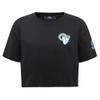 Pro Standard Women's NFL Los Angeles Rams Classic Chenille Short-Sleeve Boxy T-Shirt, Black, 2XL view 1