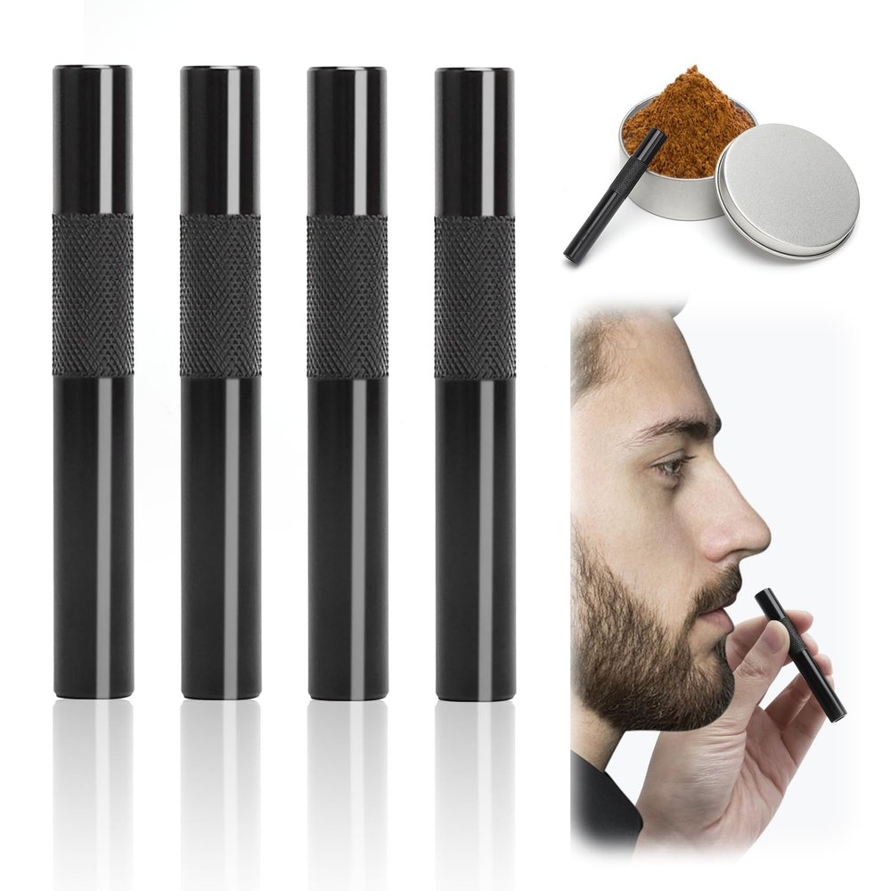 TMZELOA 4-Piece Black Straw Set