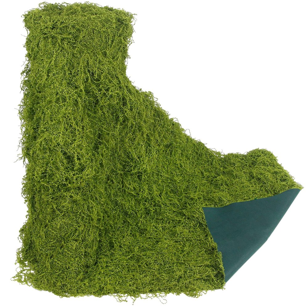 FAICOIA Artificial Moss Table Runner, 16 x 118 in, Green