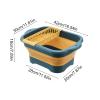Folding Washing Basin with Drain Plug, Yellow, 12.6 x 11 x 4.7 in, 1 Piece view 2