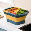 Folding Washing Basin with Drain Plug, Yellow, 12.6 x 11 x 4.7 in, 1 Piece view 4