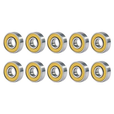 10–100 pcs 608RS Deep-Groove Ball Bearings, 8 x 22 x 7 mm, Double-Shielded Carbon Steel, Single-Row, ABEC-9 (Yellow, 50 pcs)