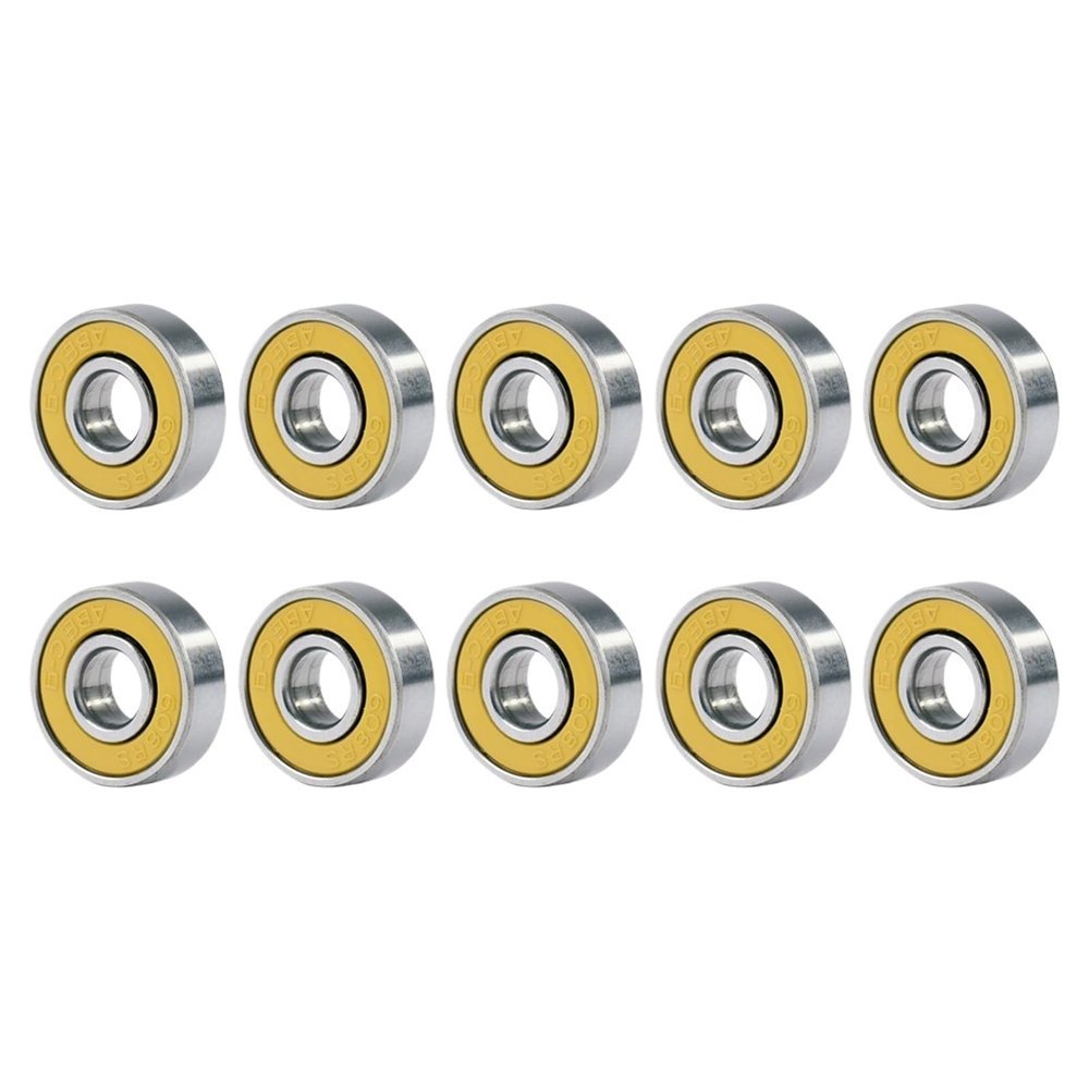 10–100 pcs 608RS Deep-Groove Ball Bearings, 8 x 22 x 7 mm, Double-Shielded Carbon Steel, Single-Row, ABEC-9 (Yellow, 50 pcs)