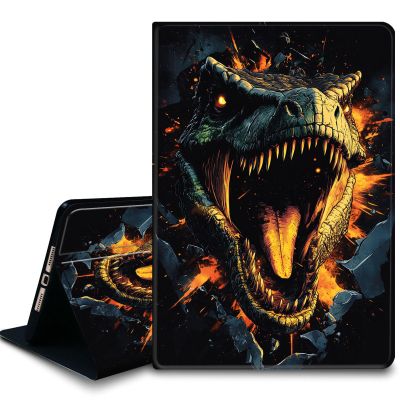 Bxgolkgd Protective Case for Samsung Galaxy Tab A 8.0 2017 (SM-T380/T385), Impact-Resistant Stand Case with Heat Dissipation, Auto Wake/Sleep, Tyrannosaurus