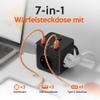 3-Outlet Power Cube with USB-C, 3 m Extension Cable, Black view 2