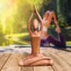 Handcrafted Wooden Yoga Statue, Zen Pose Figure view 2
