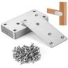 Stainless Steel Repair Plates for Furniture Repair, 9.9 x 4.8 cm, Heavy-Duty Straight Brackets with Screws, 10-Piece view 1