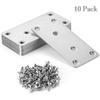 Stainless Steel Repair Plates for Furniture Repair, 9.9 x 4.8 cm, Heavy-Duty Straight Brackets with Screws, 10-Piece view 4