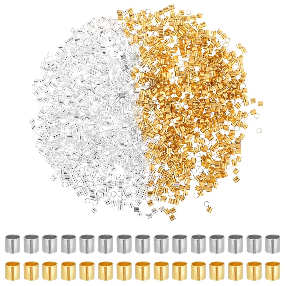 1000 Piece Crimp Beads Set 2mm Metal Crimp Tubes
