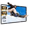16:9 4K HD Anti-Glare Projector Screen, Foldable Wrinkle-Free Portable Movie Screen for Indoor and Outdoor Home Theater, 160° Viewing Angle, with Hooks (60 in/133 x 75 cm) view 1
