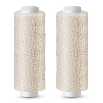 Tundi 2 Pack 200 Yards Sewing Thread, Beige 402 Polyester Thread for Sewing Machines, Hand Sewing and Embroidery