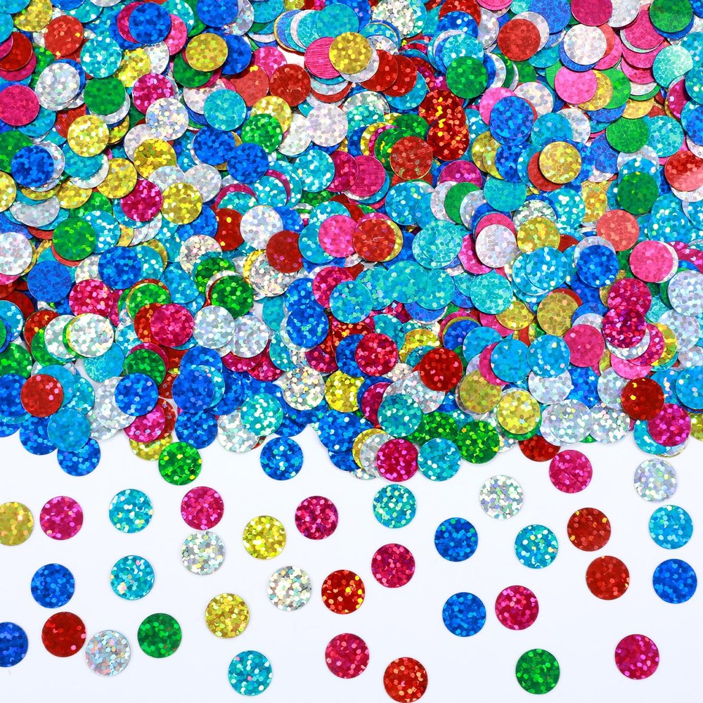 YBEATY Glitter Foil Confetti - Multicolor Round Sequins