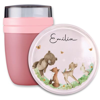 Shirtracer Personalized Mepal Muesli Cup, Forest Animals, with Name