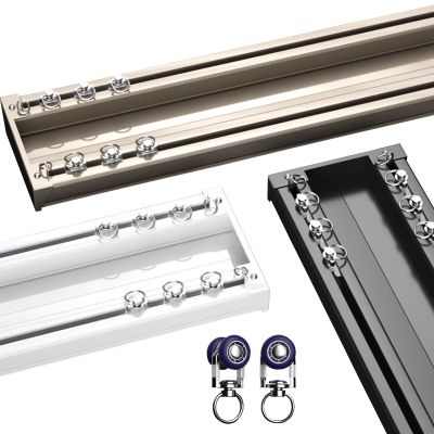 High-Quality Double-Track Curtain Rail, Champagne, 460 cm/15.1 ft