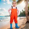 Generic Sloth Kids' Waterproof Fishing Waders with Boots and Headband, Orange, 3–4 Years view 3