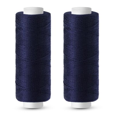 Tundi Marine Blue Sewing Thread, 2 Pack 200 Yards 402 Polyester Thread for Sewing Machines, Hand Sewing and Embroidery