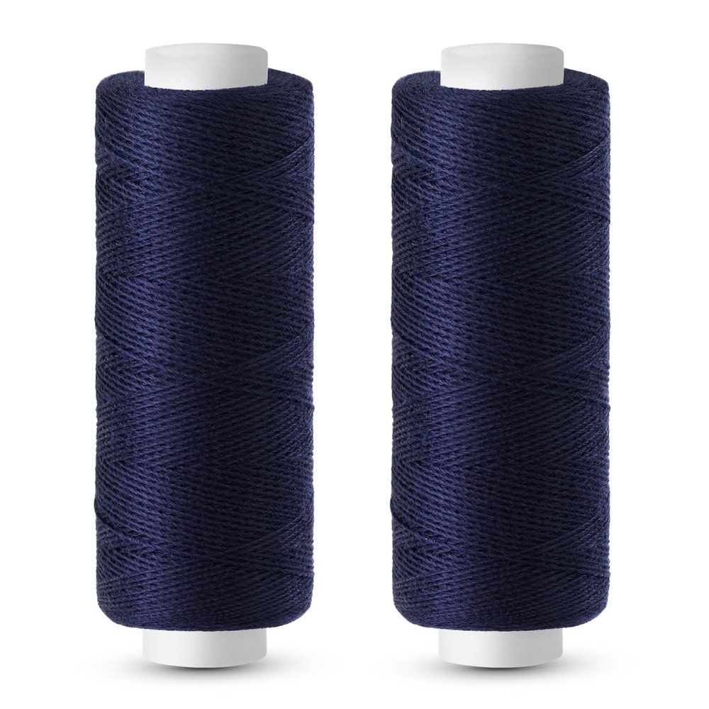 Tundi Marine Blue Sewing Thread, 2 Pack 200 Yards 402 Polyester Thread for Sewing Machines, Hand Sewing and Embroidery