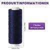 Tundi Marine Blue Sewing Thread, 2 Pack 200 Yards 402 Polyester Thread for Sewing Machines, Hand Sewing and Embroidery view 2