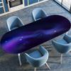 Blue Purple Starry Sky Oval Tablecloth, Galaxy Pattern, Water- and Oil-Resistant, Stretch Edge, 137 x 183 cm view 1