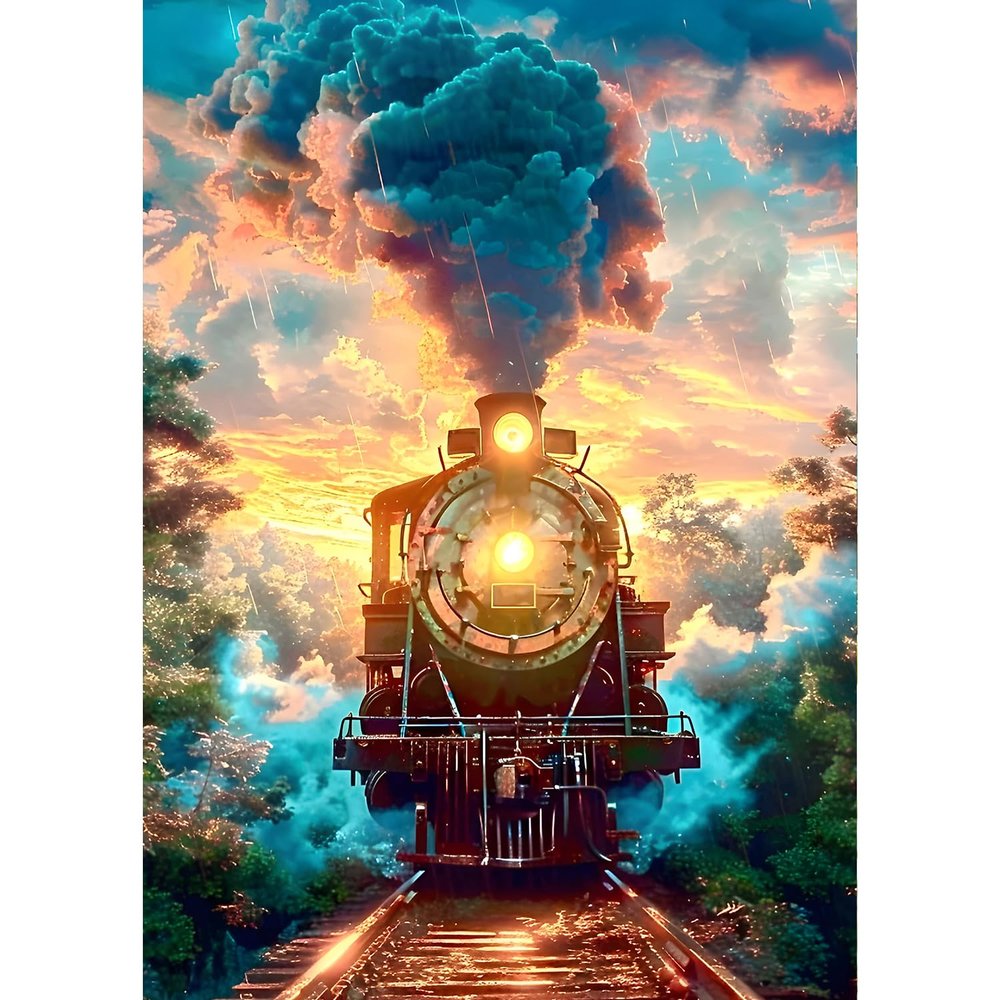 QINRUBB DIY Sunset Diamond Painting Kit