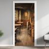 Vintage Bar Brown Barrel Door Sticker, Self-Adhesive PVC Film view 2