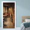 Vintage Bar Brown Barrel Door Sticker, Self-Adhesive PVC Film view 3