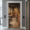 Vintage Bar Brown Barrel Door Sticker, Self-Adhesive PVC Film view 4