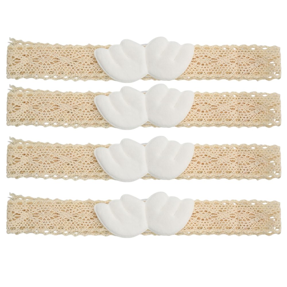 Curtain Tiebacks 4-Piece Set, Adjustable Fabric with Angel Wing Pattern, Suitable for Living Room, Kids Room, and Bedroom, Beige