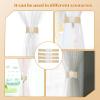 Curtain Tiebacks 4-Piece Set, Adjustable Fabric with Angel Wing Pattern, Suitable for Living Room, Kids Room, and Bedroom, Beige view 3