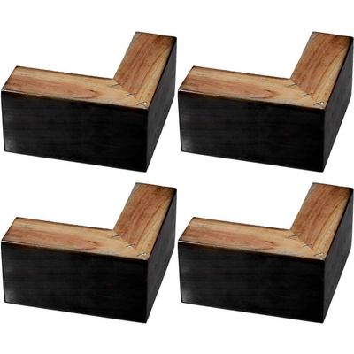 Sanfly Wooden Furniture Legs, 4-Pack, L-Shaped Table Legs, Furniture Risers for Sofas, Dressers, Cabinets and Tables