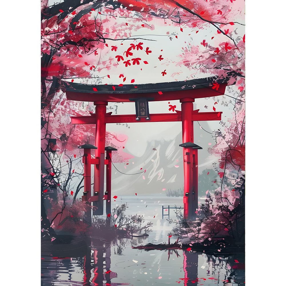 QINRUBB DIY Torii Gate Diamond Painting Kit