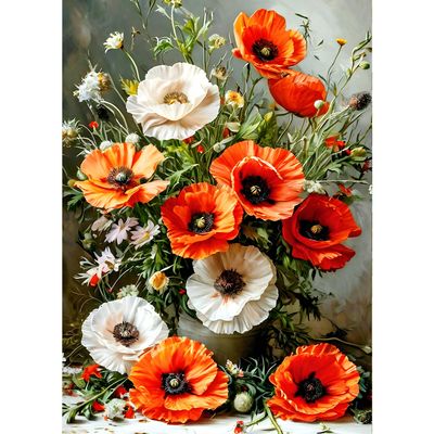 QINRUBB DIY Poppy Flower Diamond Painting Kit
