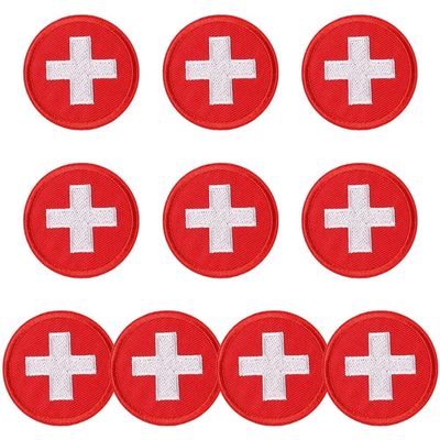 10 Pack Red Cross Patches