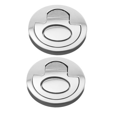 VANZACK 2-Piece Recessed Stainless Steel Pull Ring Handles for Boat Deck Hatches and Yachts, Silver