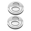 VANZACK 2-Piece Recessed Stainless Steel Pull Ring Handles for Boat Deck Hatches and Yachts, Silver view 1