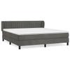 Massbinet Upholstered Velvet Box Spring Bed with Mattress, Dark Gray, 160 x 200 cm view 2