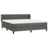 Massbinet Upholstered Velvet Box Spring Bed with Mattress, Dark Gray, 160 x 200 cm view 3