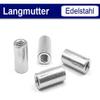 Round Coupling Nut - A2 Stainless Steel - Threaded Sleeve (M8 x 25, 5 pcs.) view 2